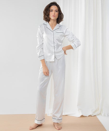 Women's satin long pyjamas